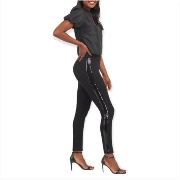NEW SPANX The Perfect Pant Ankle Sequin Tuxedo Skinny Size Small - Picture 2 of 12